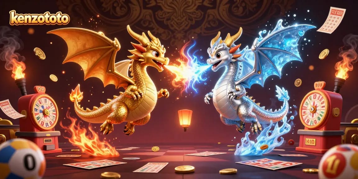 Experience thrilling gameplay with kenzototo as dragons and lottery elements create a vibrant gaming scene.
