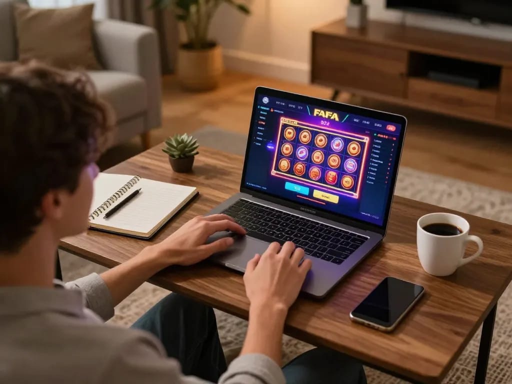 Engaging with the FAFA 828 platform for an immersive online casino experience.