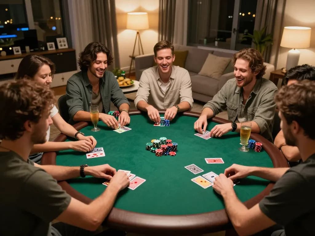 Players enjoy a lively game night while strategizing their bets on slot gacor viral themes