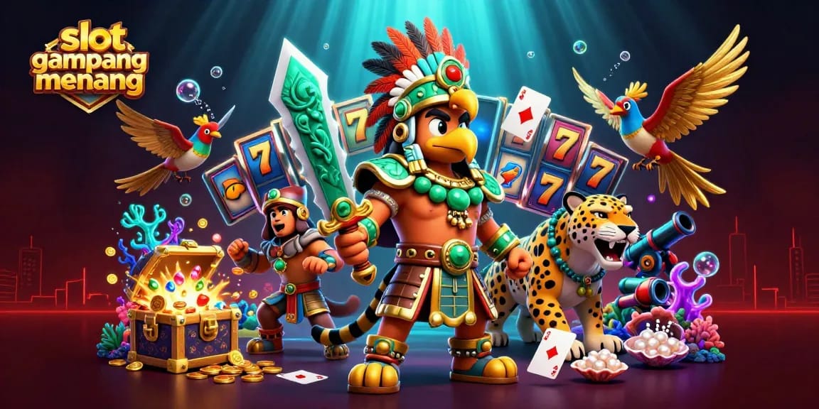 Experience thrilling gameplay with slot gacor gampang menang in this vibrant casino illustration.