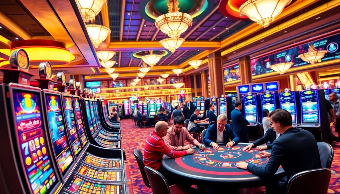 Engaged players in a vibrant casino reflect Aston Villa betting partner Asia partnership excitement.