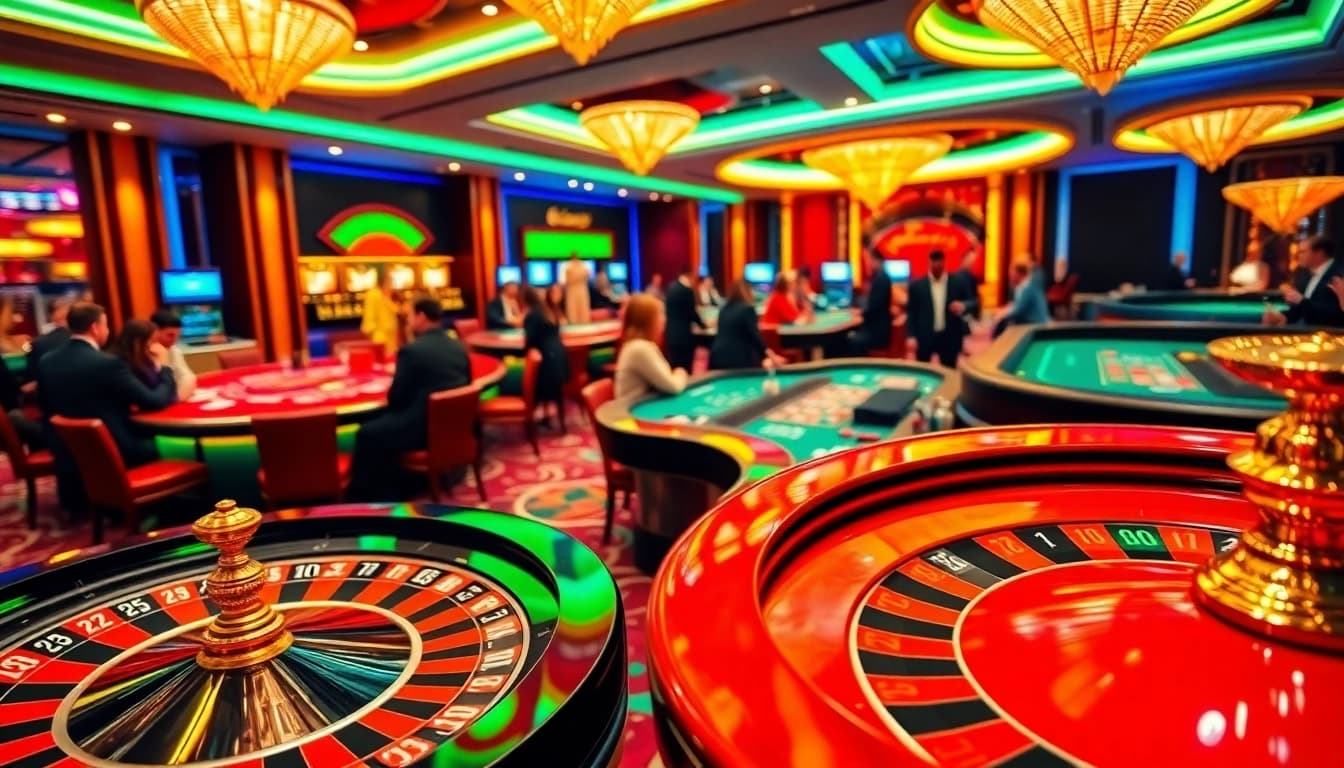 Experience the thrill at top casinos with vibrant gaming tables and lively players.