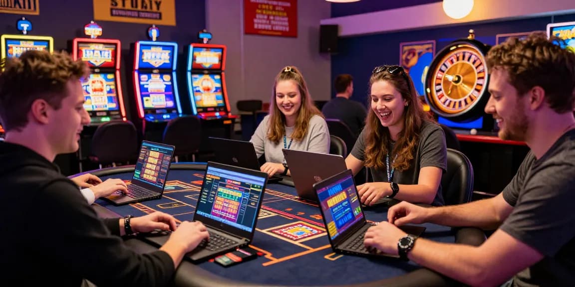 Excited players enjoying gaming at a credit card casino, highlighting scoarch.org.uk promotions