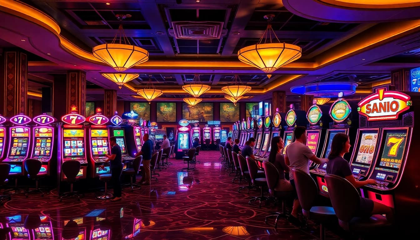 Engage with thrilling slot online machines in a luxurious casino setting.