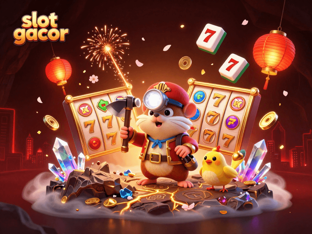 Engage with slot gacor excitement in this vivid 3D illustration of a treasure hunting mole amidst jackpots and treasures.