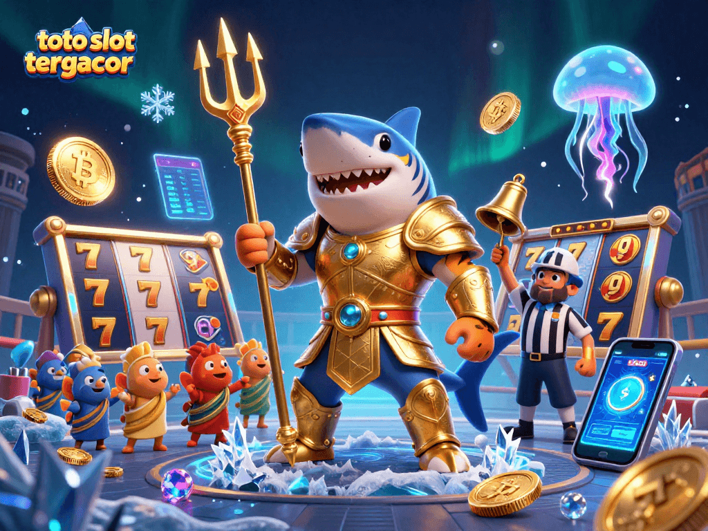 Engage in exciting gameplay with toto slot tergacor, showcasing a vibrant underwater casino scene filled with dynamic slot elements.