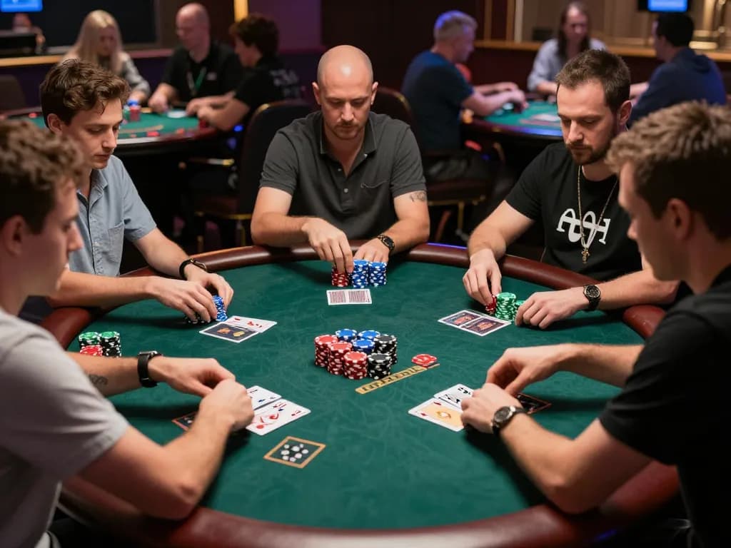 Experience intense poker action at the playstation-experience casino tables, showcasing competitive gameplay and strategy.