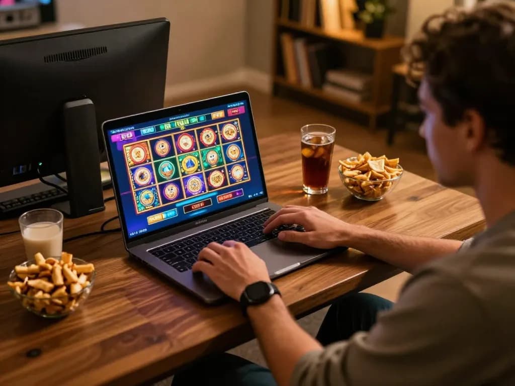 Permainan slot online yang menarik di aman788 dengan layar berwarna-warni menampilkan peluang menang.