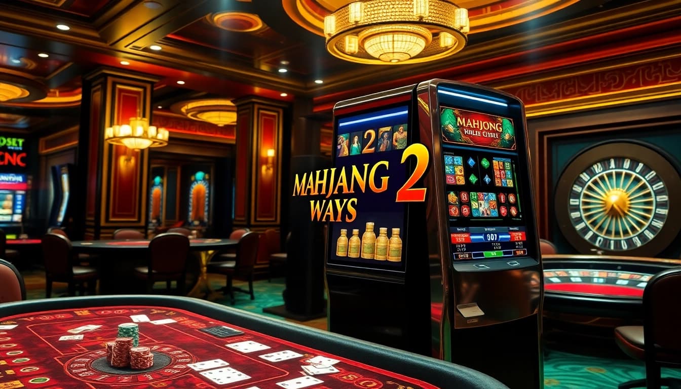 Experience the excitement of Mahjong Ways 2 slot with vibrant casino elements and action-packed gameplay.