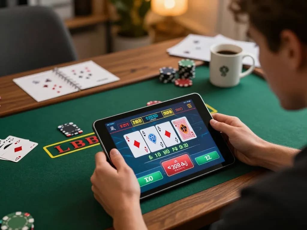 Player engaging with sun win in a live blackjack game displayed on a tablet at home.