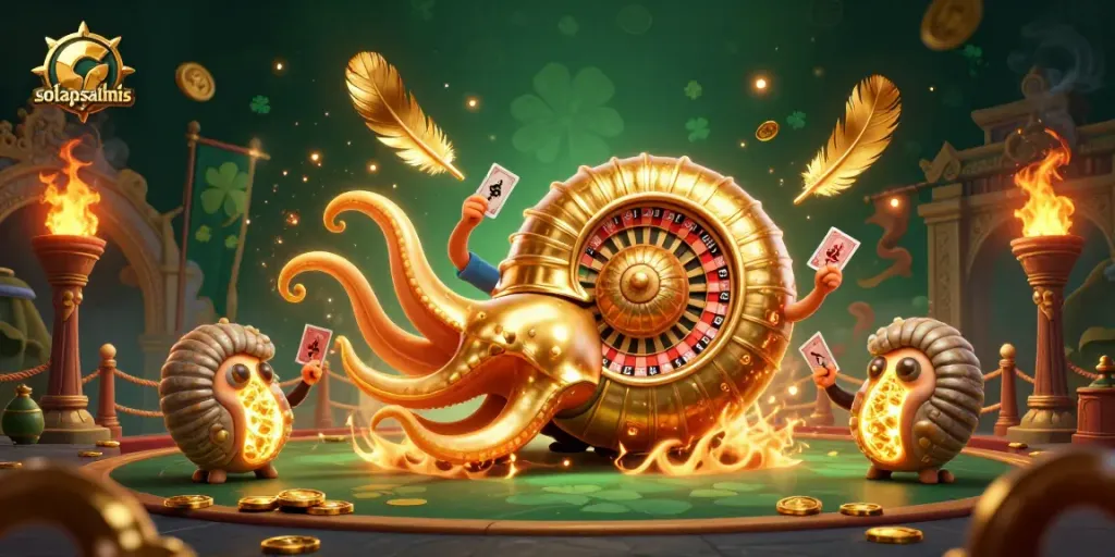 Engage with a dynamic scene featuring solapsalmis in a lively 3D casino atmosphere.