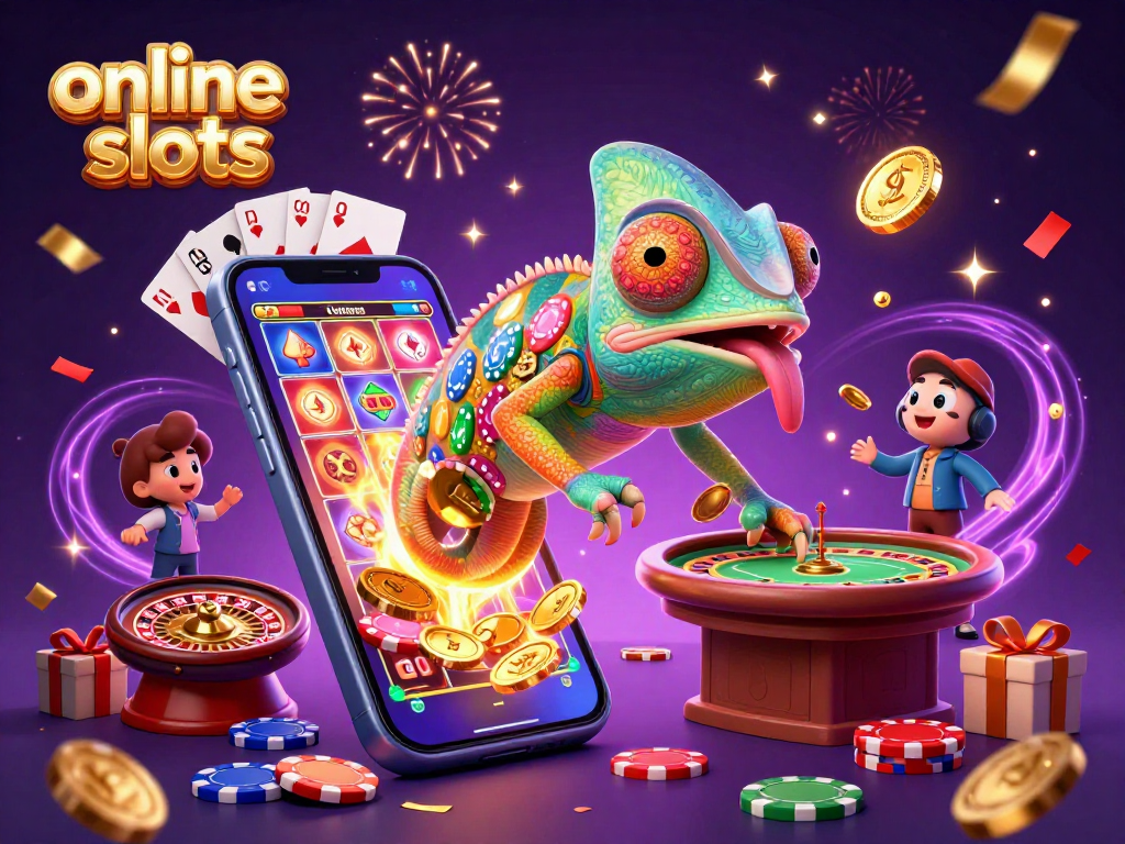 Engage with exciting online slots featuring colorful reels and jackpots amidst dynamic characters.