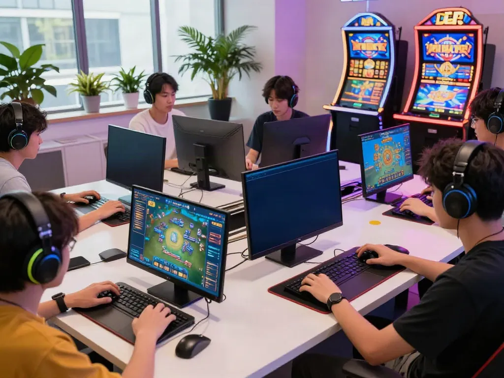 Pengalaman judi slot pragmatic gacor online dengan pemain terlibat dalam permainan Mahjong dan slot di perangkat modern.
