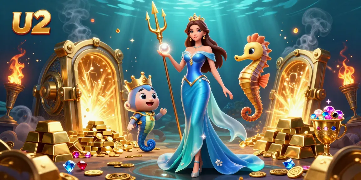 Experience thrilling gameplay at U2 Casino with the vibrant underwater scene featuring slots and treasures.