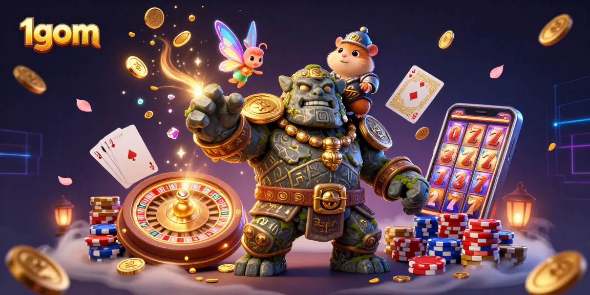 Experience thrilling gaming moments with 1gom, featuring magical elements and exciting casino visuals.