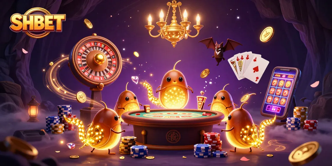 Experience the excitement of SH BET with captivating glowworms lighting up a dynamic casino scene.