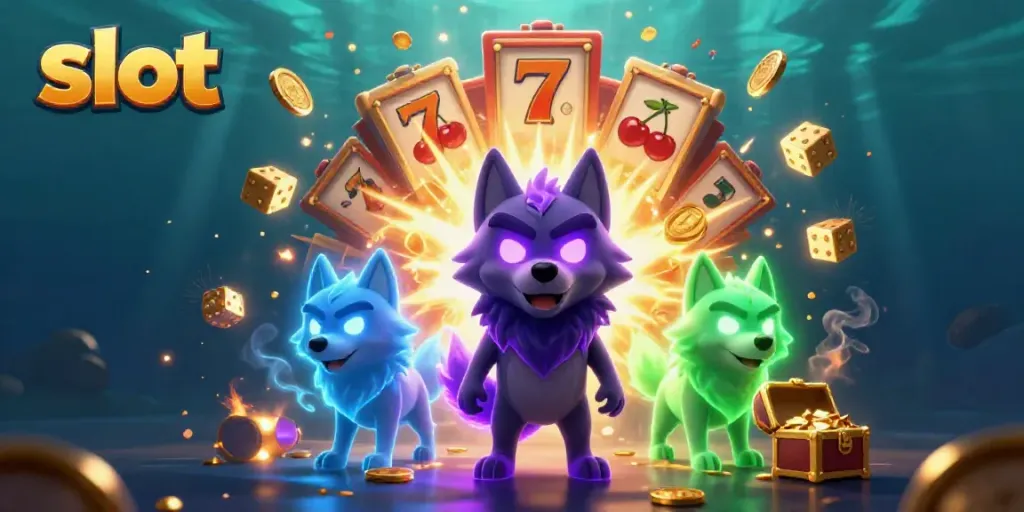 Experience thrilling slot adventures with a ghostly wolf leader amidst a jackpot explosion.