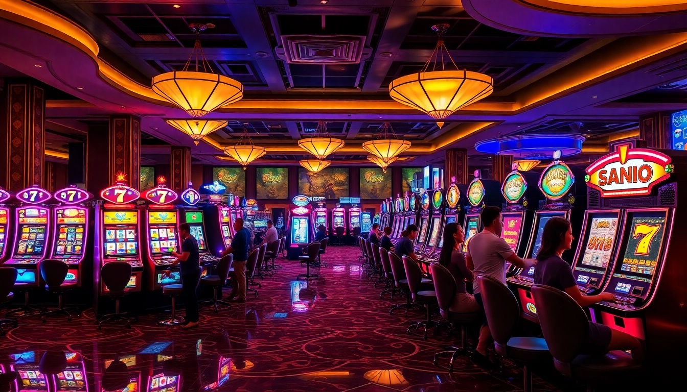 Engage with thrilling slot online machines in a luxurious casino setting.