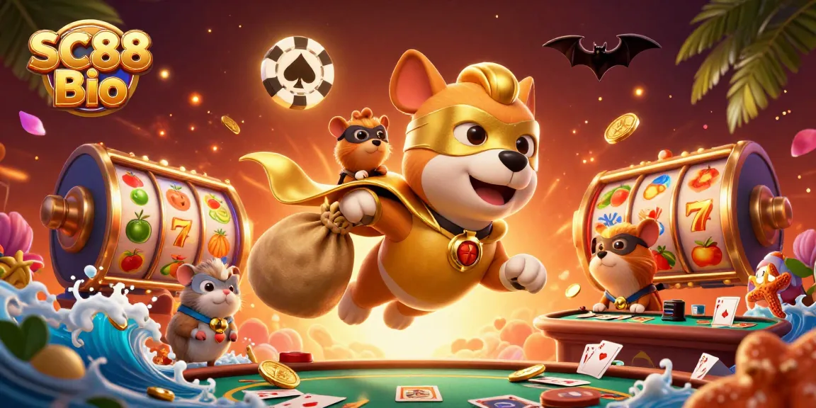 Engage with SC88 Bio luck at casino games illustrated with vibrant superhero themes