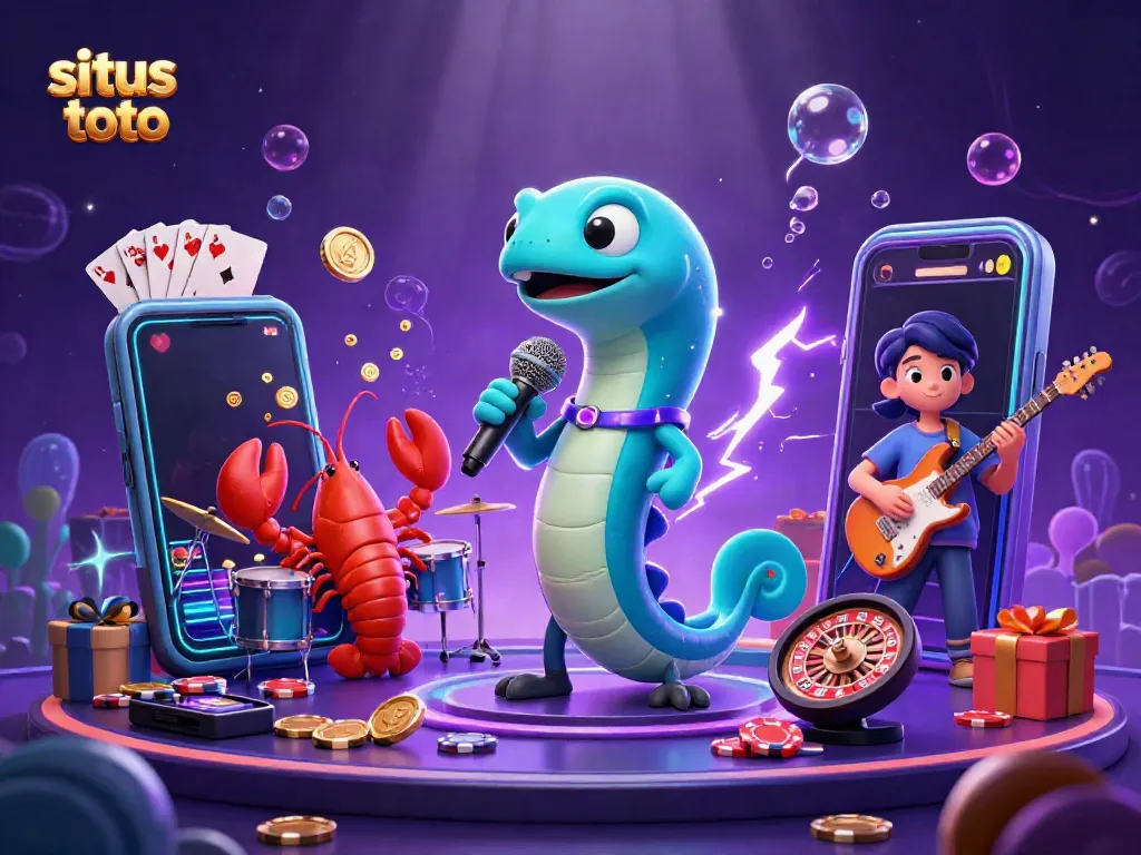 Gali jackpot menarik di situs toto dengan ilustrasi kasino bawah laut yang penuh warna.