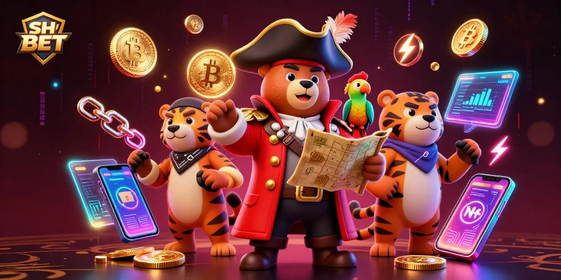 Join the adventure with SH BET as the pirate bear and tiger explore vibrant treasures in a lively casino world.