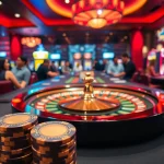 Players immersed in the excitement of a so do casino, featuring vibrant gaming tables and roulette wheels.