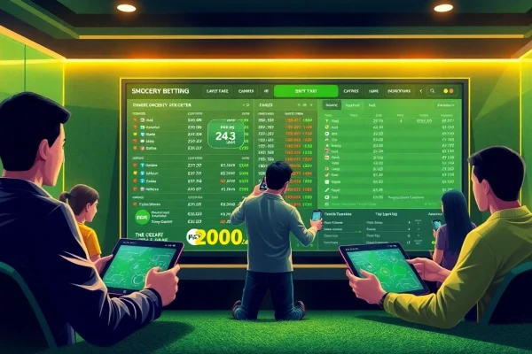 แทงบอลยังไง in an immersive online betting environment showcasing vibrant screens and engaged users.