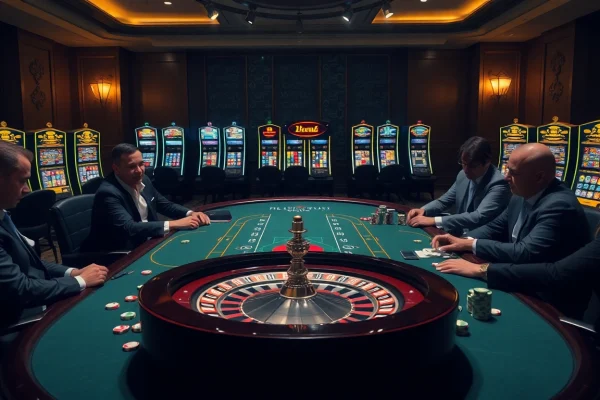 Winning strategies at the official hidden wiki showcase a vibrant casino atmosphere with poker tables and roulette wheels.