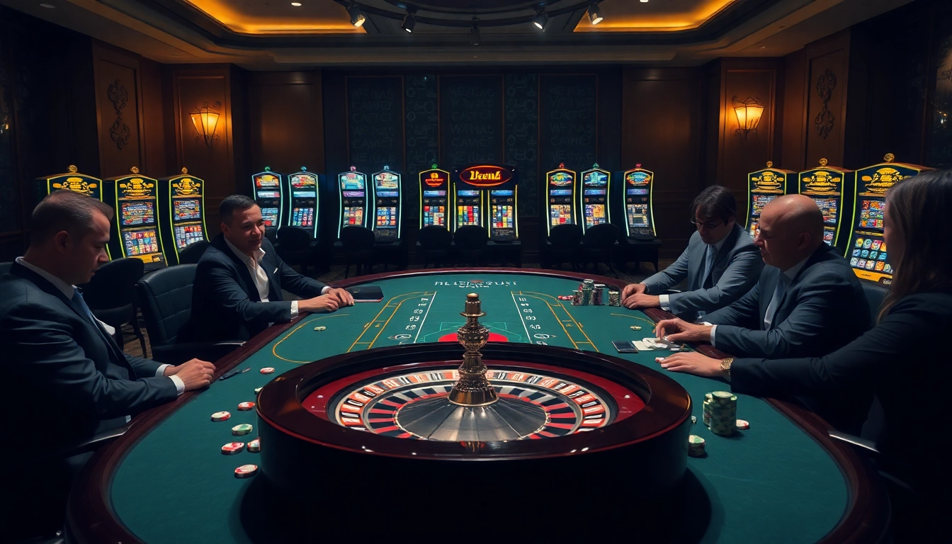 Winning strategies at the official hidden wiki showcase a vibrant casino atmosphere with poker tables and roulette wheels.