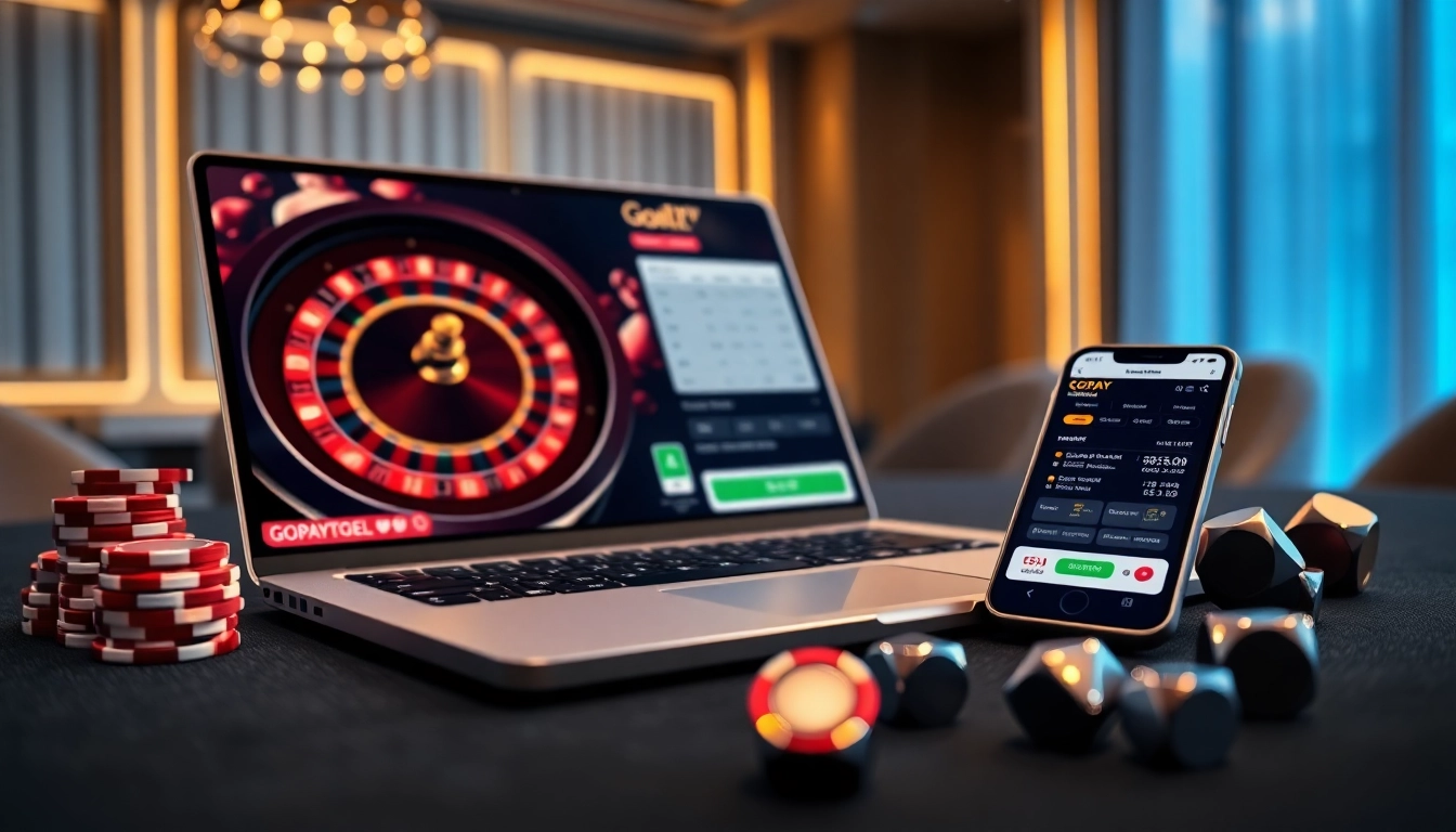 Engaging GOPAYTOGEL online interface with fast deposit feature and live betting chips