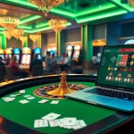 Loto188 players enjoying a vibrant casino experience with roulette and digital interfaces.