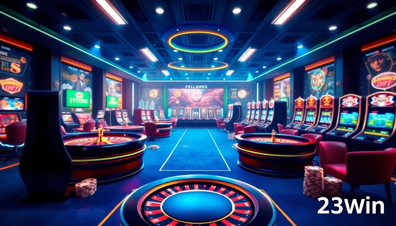 Visually engaging casino gaming scene highlighting 23win's luxury and excitement.