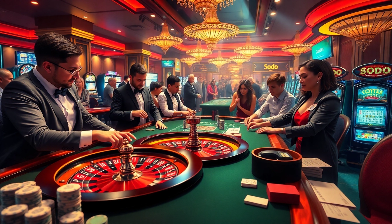 SODO Casino's engaging atmosphere showcasing table games and dynamic betting activities for all players.